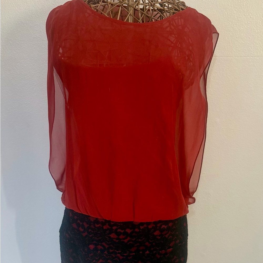 Enfocus Studio Red and Black Mini Dress